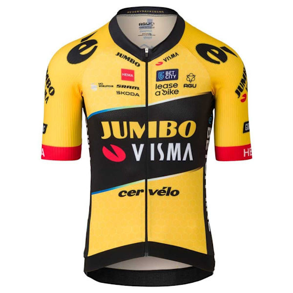 Agu Jumbo-visma Premium Replica 2023 Lyhythihainen Pyöräilypaita Keltainen 2XL Mies