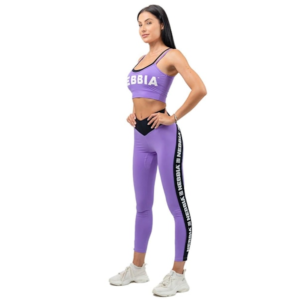 Nebbia Leggingsit Korkea Vyötärö Side Stripe Iconic Violetti XS Nainen