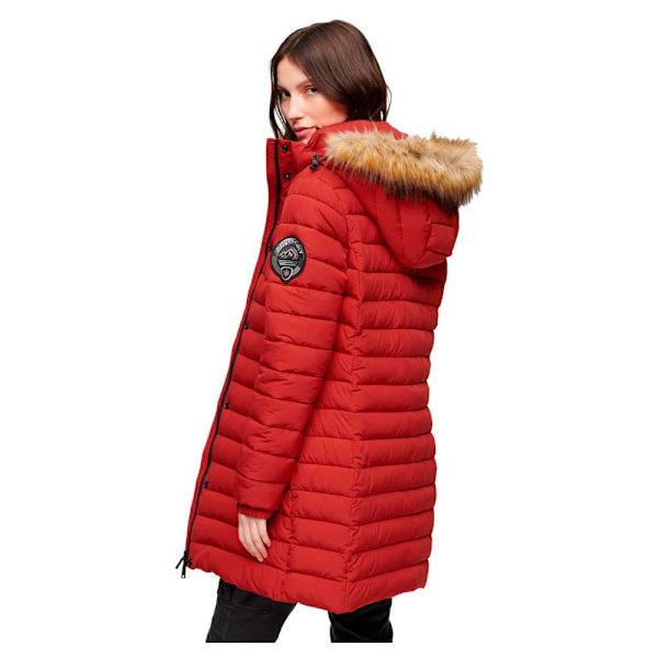 Superdry Pufferjacka Fuji Mid Length Röd XS Kvinna