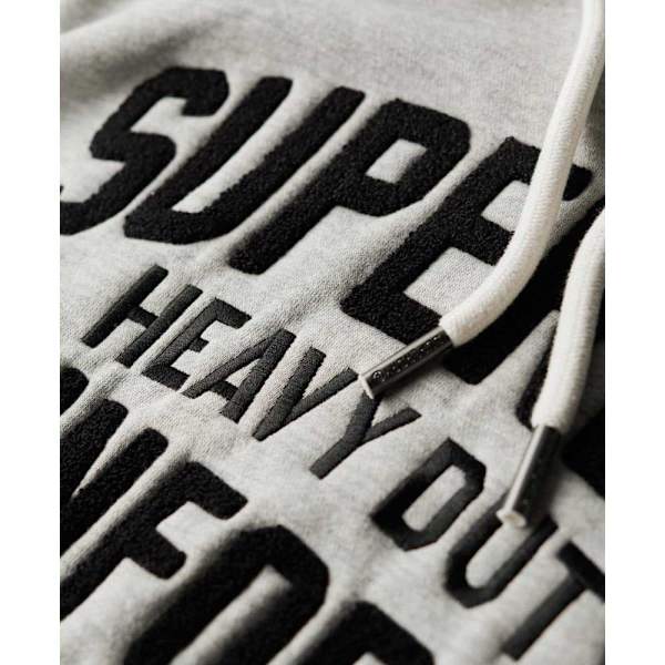 Superdry Embroidere Script Graphic Huvtröja Grå XL Man