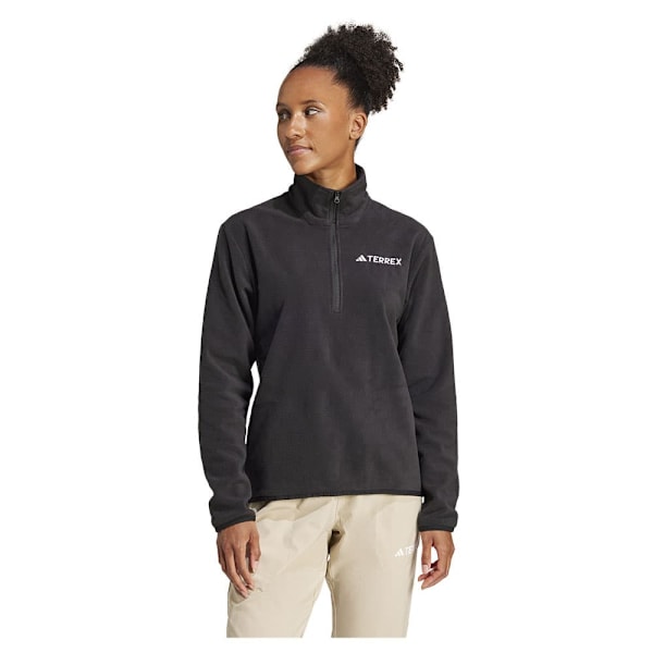 Adidas Multi Essentials Fleecejakke Med Halv Lynlås Grå S Kvinde