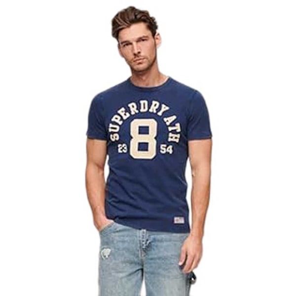 Superdry Kortärmad T-shirt Med Rund Hals Vintage Athletic Blå L Man