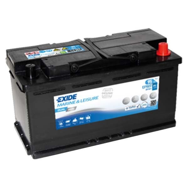 Exide Batteri 12v/95ah 850 Cca Dual Agm Ep800 Transparent