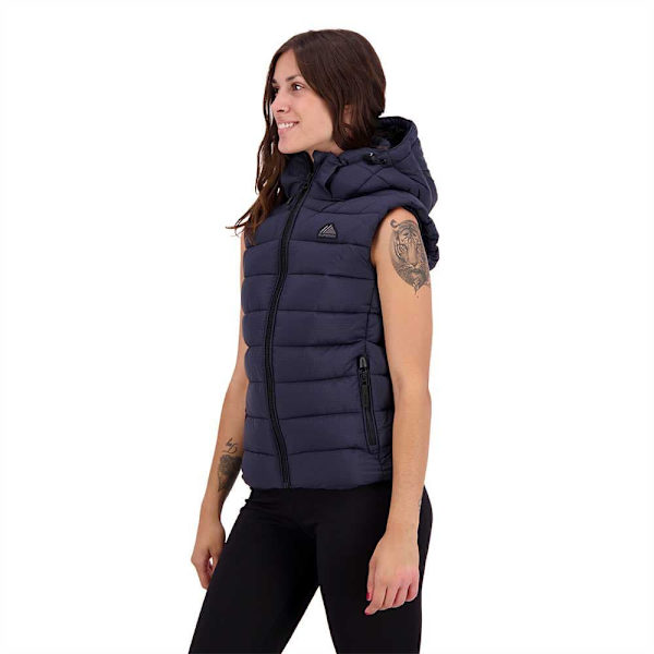 Superdry Väst Code Mtn Fuji Padded Blå 2XS Kvinna