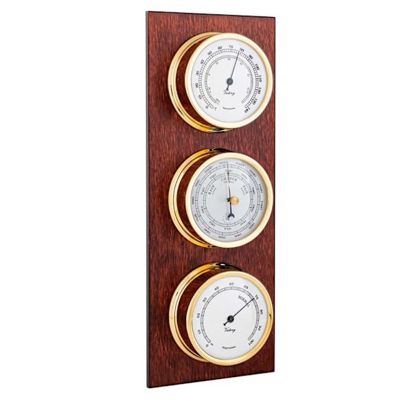 Autonautic Instrumental Vejrstationspanel I Guld Messing Atlantic Series  95 mm
