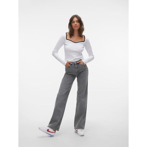 Vero Moda Tessa Wide Ra206 Højtaljede Jeans Grå 29 / 32 Kvinde