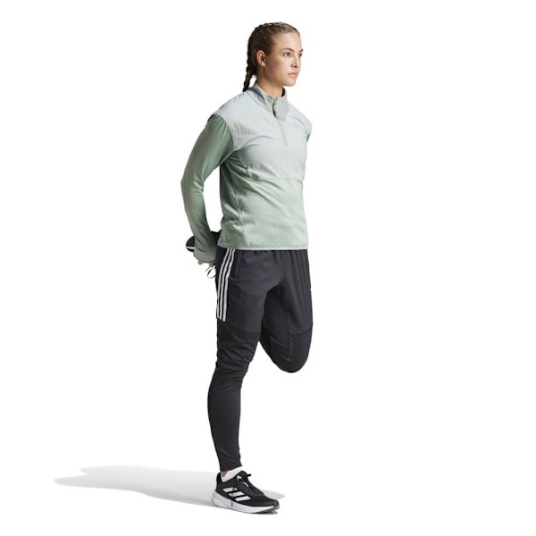 Adidas Ultimate Hi Vis Reflective Halv Lynlås Sweatshirt Grøn S Kvinde