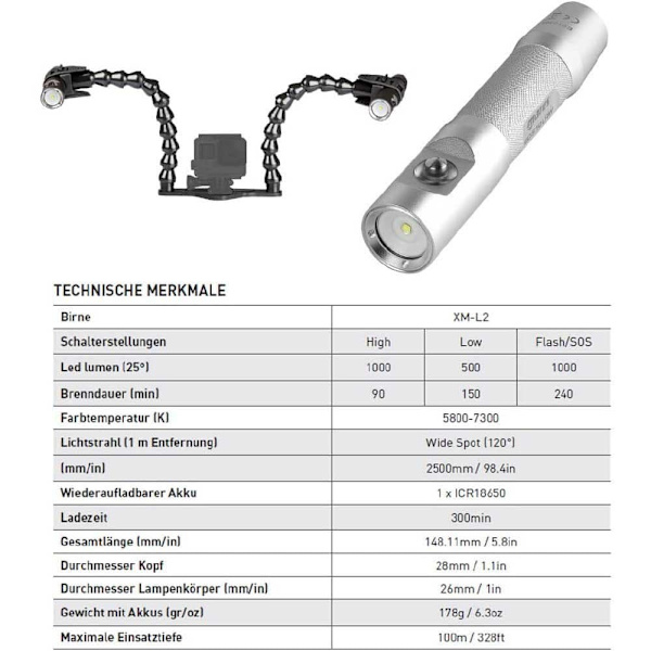 Mares Fackla Eos 10lrw Silver