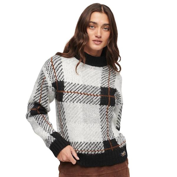 Superdry Pitkä Villapaita Boxy Pattern Knit Beige XL Nainen