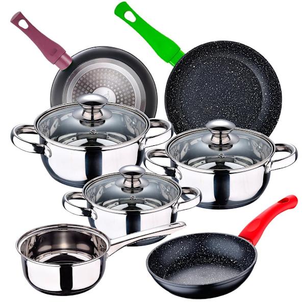 San Ignacio Keittoastiasetti 18/22/26 Cm Pk3702 7 Kappaleita Kanssa Aseta Pannut Hopeinen