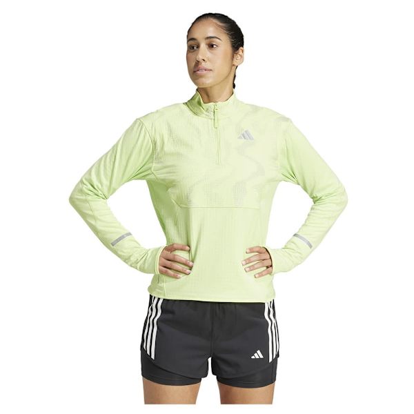 Adidas Ultimate Hi Vis Reflective Halv Lynlås Sweatshirt Gul XS Kvinde
