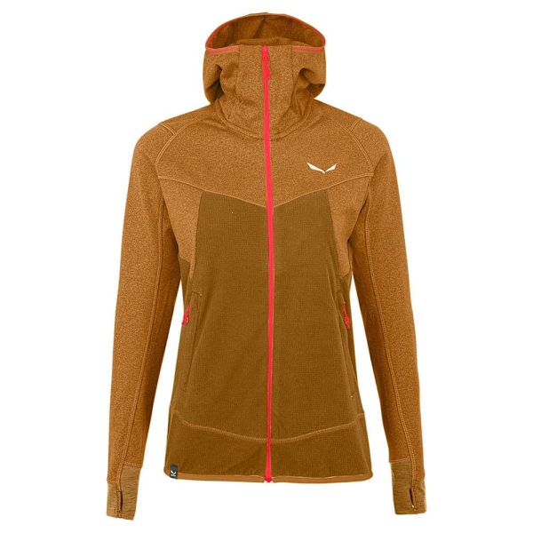 Salewa Fleece Med Huva Puez Hybrid Polarlite Brun XL Kvinna