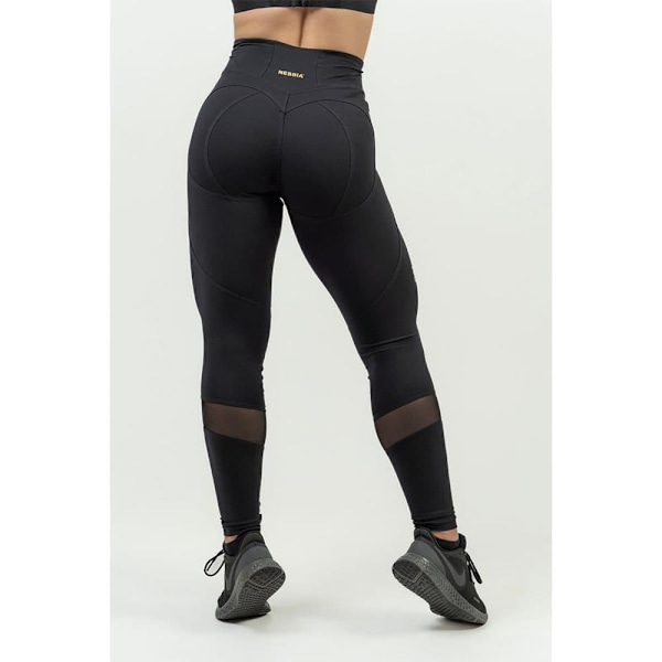 Nebbia Leggings Hög Midja Push-up Intense Heart-shaped Gold Svart XS Kvinna