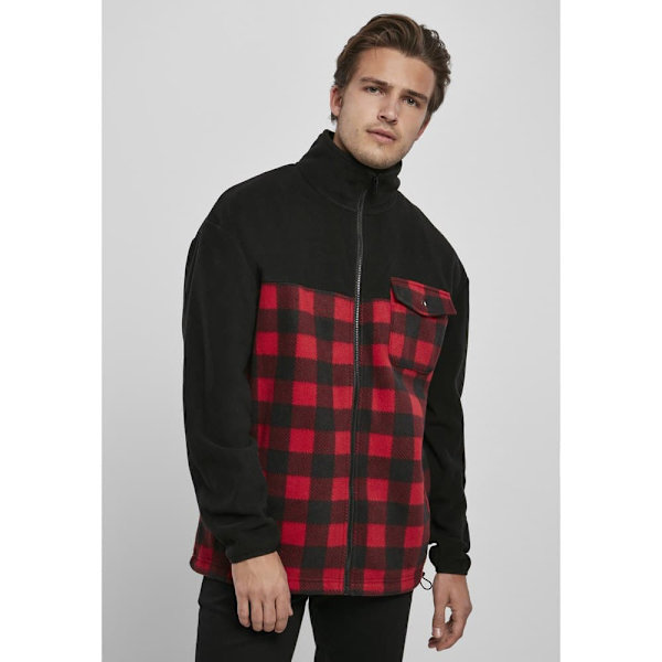 Urban Classics Patterned Polar Fleece Track Jakke Sort M Mand