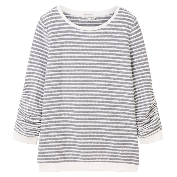 Tom Tailor Tröja 1039980 Striped Jacquard Grå S Kvinna
