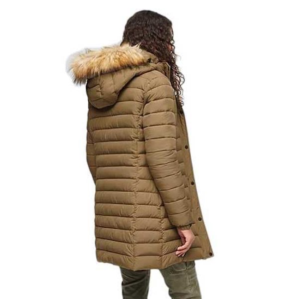 Superdry Pufferjacka Fuji Mid Length Grönt 2XS Kvinna