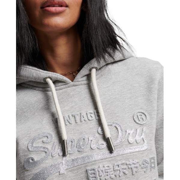 Superdry Hættetrøje Vintage Logo Emboss Grå XS Kvinde