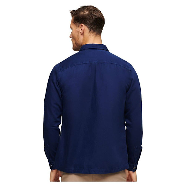 Superdry Merchant Linen Blend Overtrøje Blå L Mand