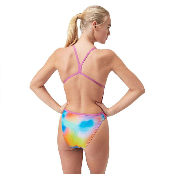 Speedo Allover Vback Badetøj Blå UK 38 Kvinde