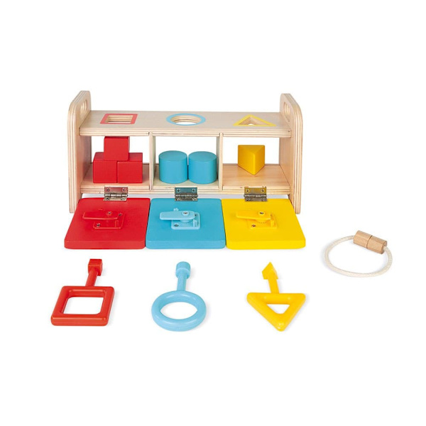 Janod Laatikko Avaimilla Essentiel Shape Sorter Monivärinen 18 Months-3 Years