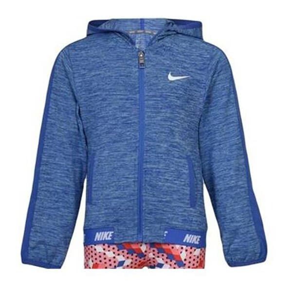 Nike 937-b8y Sweatshirt Med Dragkedja Blå 6-7 Years Flicka