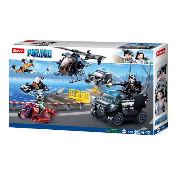 Sluban Snabb Insatsteam Police 469 Bitar Silver
