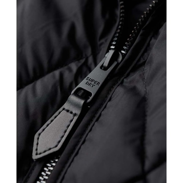 Superdry Superlong Quilt Liner Jakke Sort M Kvinde