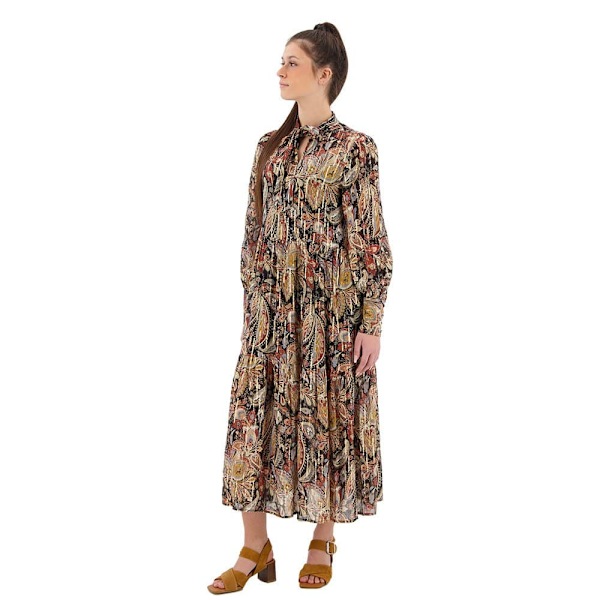 Superdry Kjole Studios Tiered Midi Brun XS Kvinde