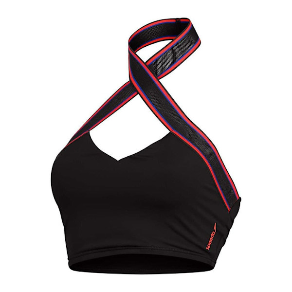 Speedo Bikinitopp Solid Halter Crop Top Svart L Kvinna