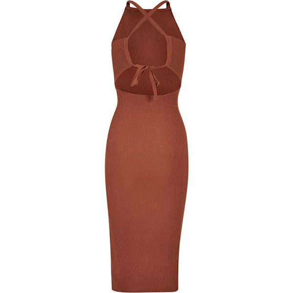 Urban Classics Ærmeløs Midikjole Crossed Back Brun L Kvinde