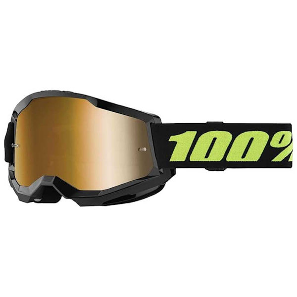 100percent Solbriller Strata 2 Sort,Gylden Mirror True Gold Lens/CAT3