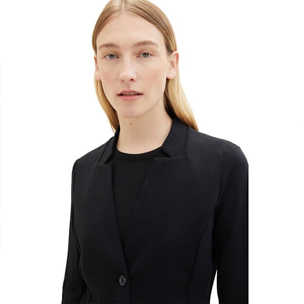 Tom Tailor 1038703 Ottoman Structure Blazer Sort S Kvinde
