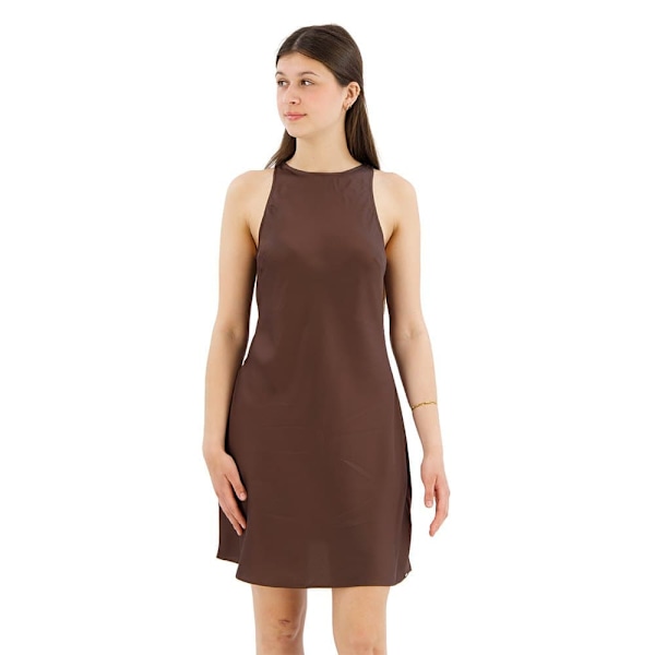 Superdry Satin Racer Hihaton Lyhyt Mekko Ruskea M Nainen