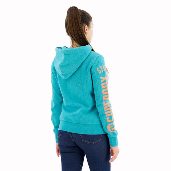 Superdry Sweatshirt Med Fuld Lynlås Super Athletic Graphic Grøn XS Kvinde