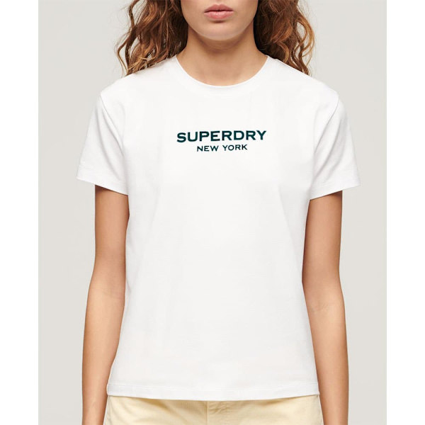 Superdry Sport Luxe Graphic Fitted T-shirt Med Korta ärmar Vit 2XS Kvinna