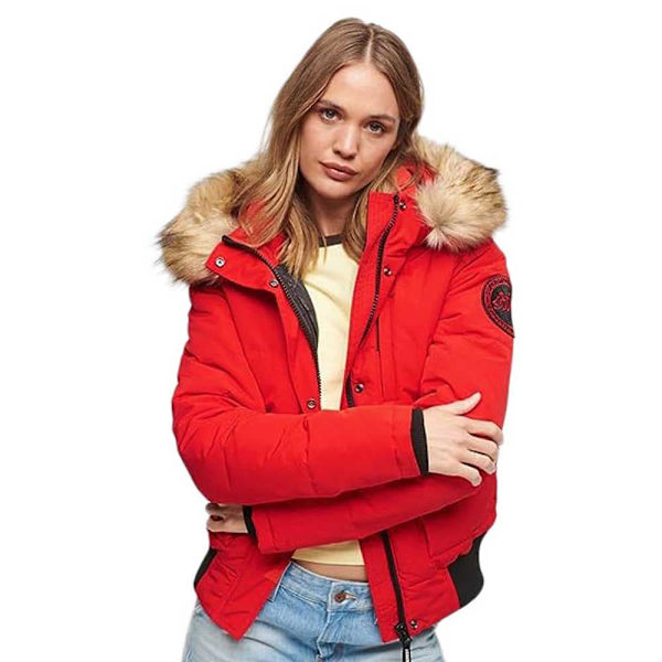 Superdry Everest Bomber Puffjacka Röd M Kvinna