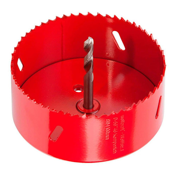 Wolfcraft Komplet Kronesav Med Adapter Og Pilotbit 5493000 100 Mm Rød
