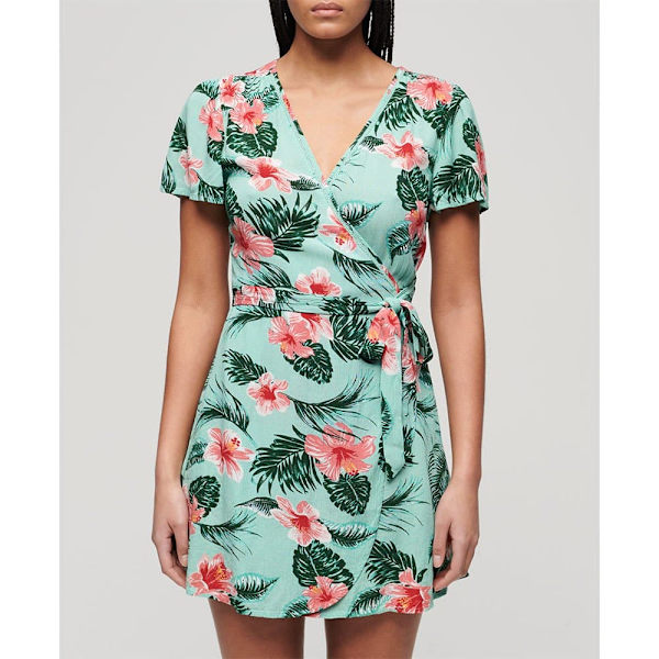 Superdry Printed Wrap Lyhythihainen Lyhyt Mekko Monivärinen XL Nainen