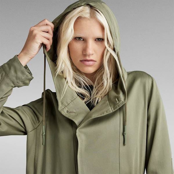 G-star Parkas Fluid Fishtail Grönt S Kvinna