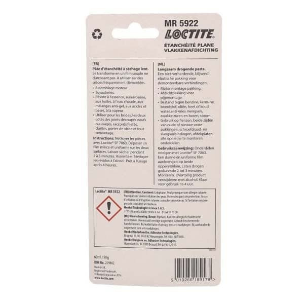 Loctite Tätningsmedel 5922 60ml Durchsichtig
