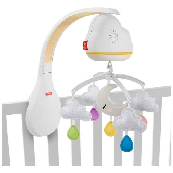 Fisher Price Spjälsängskarusell Mobil Regn Och Regnbåge Med Lugnande Ljud Och Ljus Flerfärgad