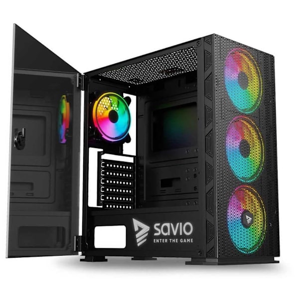 Savio Torn Fall Raptor X1 Argb Glass Svart