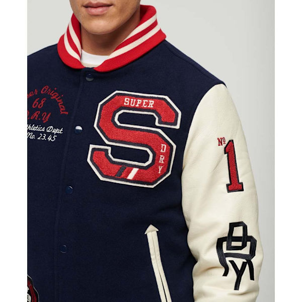 Superdry Bomberjacka College Varsity Patched Beige L Man