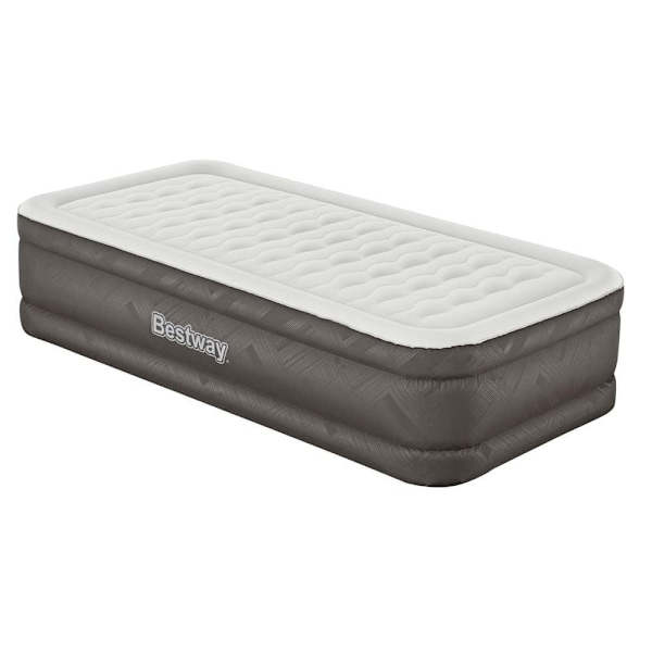Bestway Förstärkt Inbyggd Pump Enkel Luftsäng Fortech Tough Guard Twin Wave-beam Durchsichtig 191x97x46cm