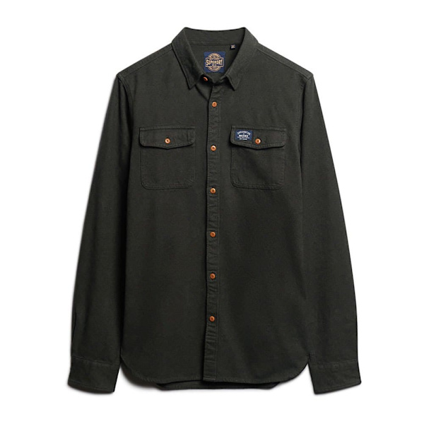 Superdry Lang ærmet Skjorte Flannel Workwear Sort S Mand