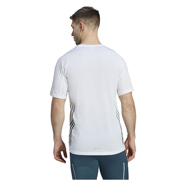 Adidas Kortærmet T-shirt Run Icons 3 Stripes Hvid S Mand