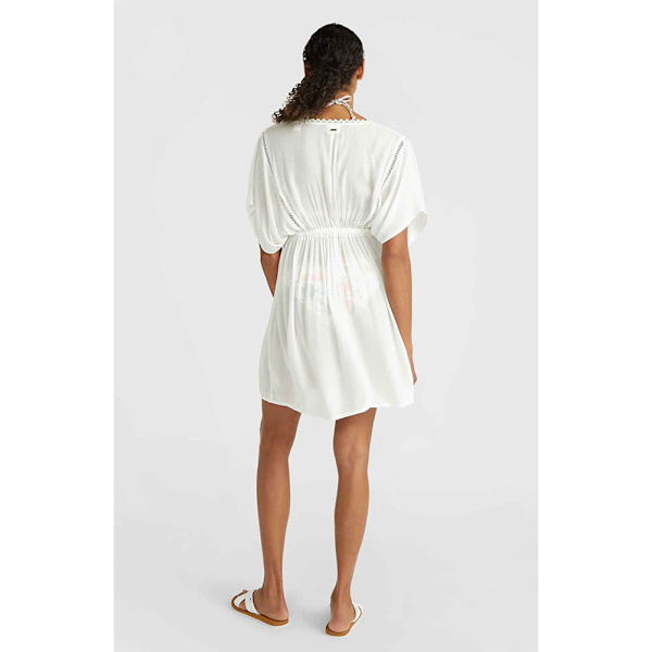 O´neill Essentials Mona Beach Cover Up Kortærmet Kjole Hvid S Kvinde