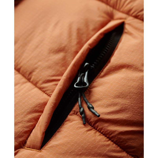 Superdry Pufferjacka Ripstop Longline Brun XS Kvinna