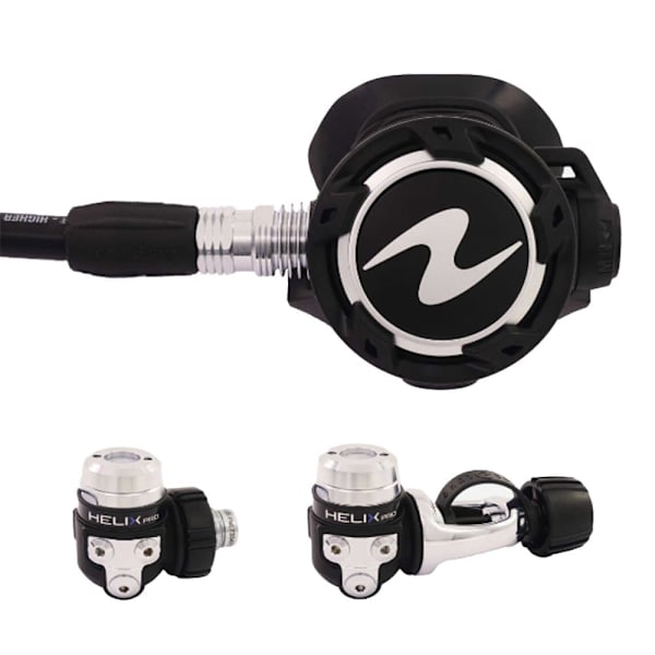 Aqualung Regulator Sæt Helix Pro Yoke Sort