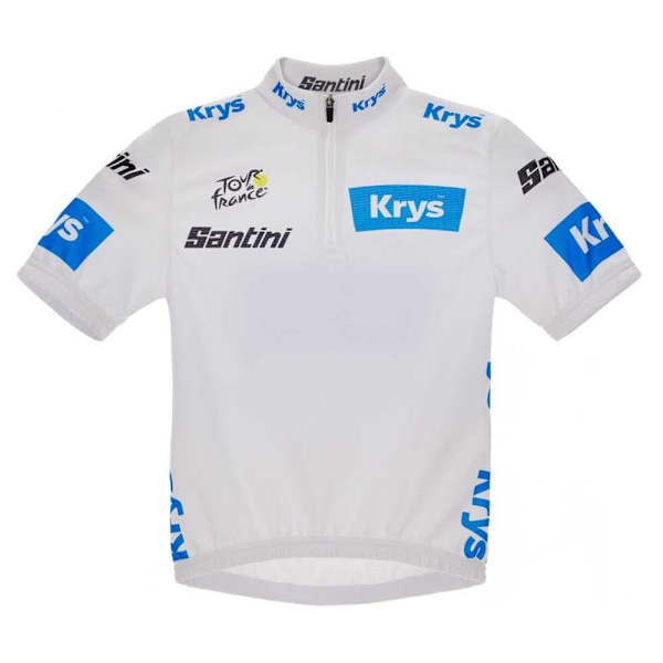 Santini Bästa Young Rider Tour De France Official 2023 Kort Ärm Jersey Vit 5 Years Pojke